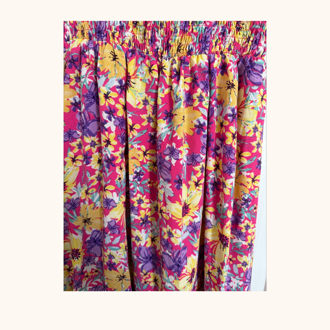 Floral Shirred Puff Sleeve Boho Dress β Shein | Size M (10β12)