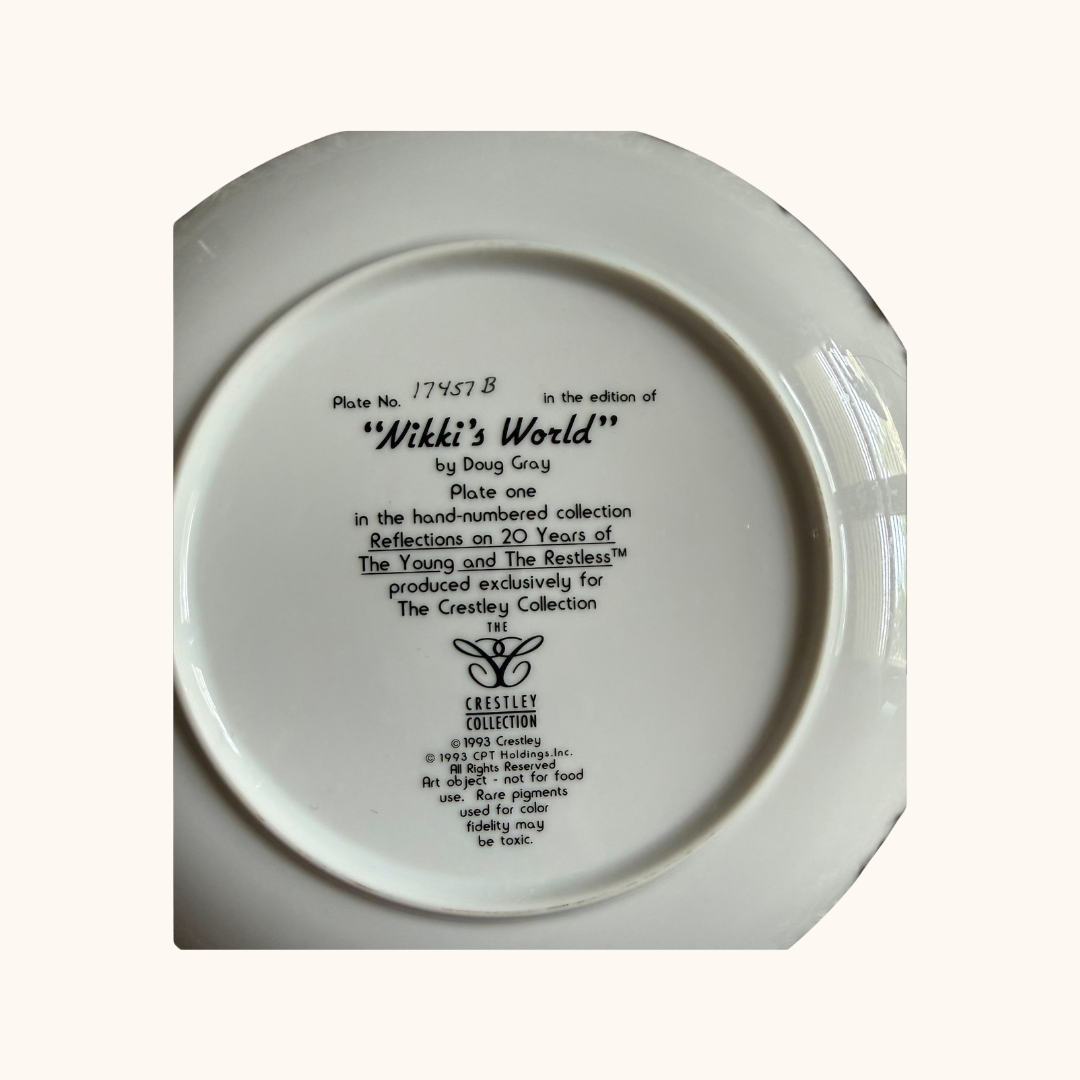 Nikki’s World Collector Plate – The Young and the Restless 20-Year Commemorative (1993)
