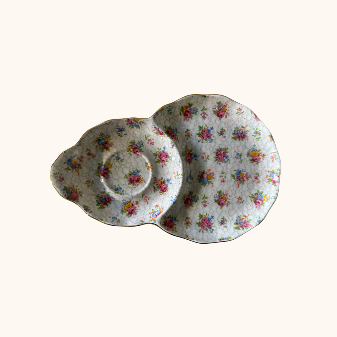 Hammersley Bone China Teacup & Snack Plate Set – Floral Chintz (Pattern 5959)