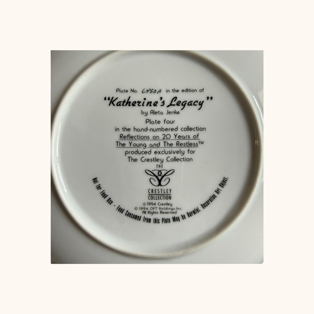Katherine’s Legacy Collector Plate – The Young and the Restless 20-Year Commemorative (1994)
