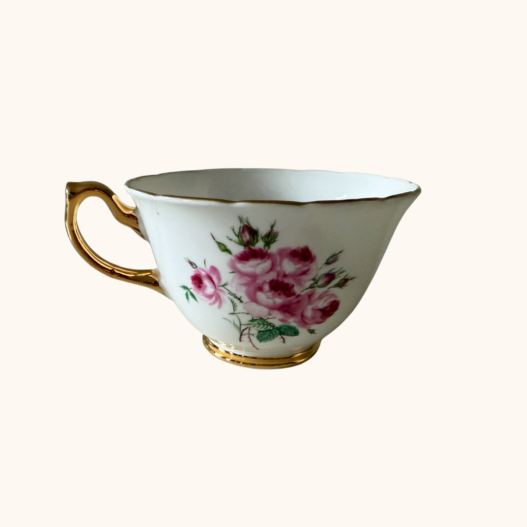 Hammersley & Co “Dresden Spray” Tea Cup & Snack Plate – Fine Bone China, Made in England