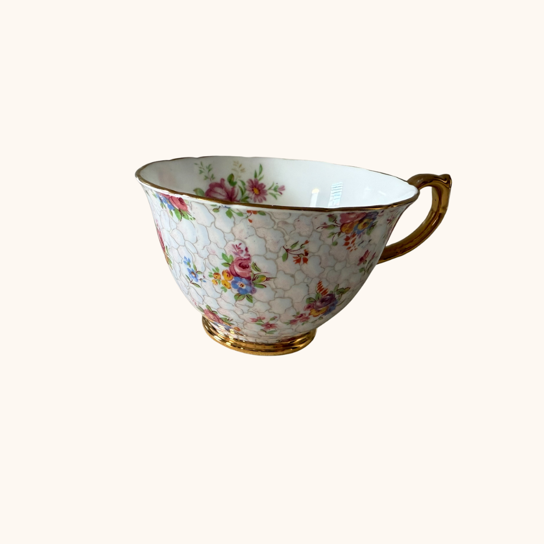 Hammersley Bone China Teacup & Snack Plate Set – Floral Chintz (Pattern 5959)