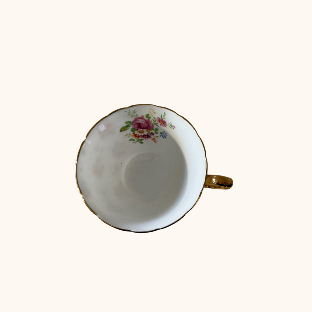 Hammersley Bone China Teacup & Snack Plate Set – Floral Chintz (Pattern 5959)