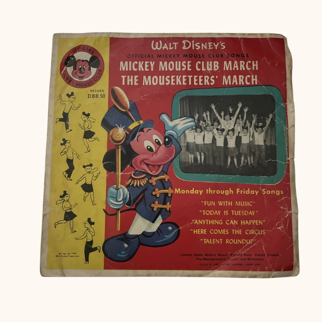 1955 Walt Disney Mickey Mouse Club 45 RPM Record – The Mouseketeers’ March & More