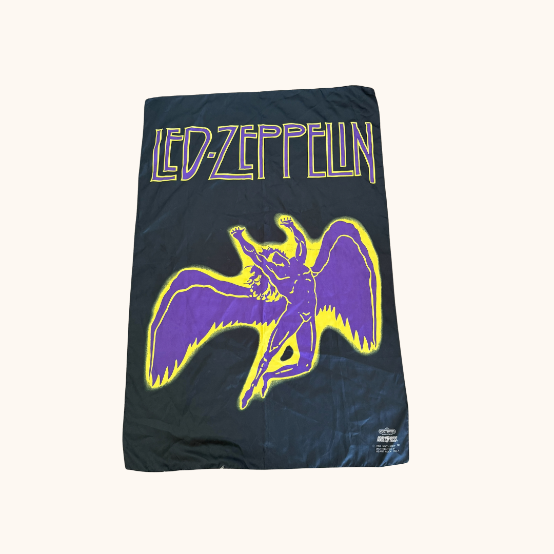 Vintage 1993 Led Zeppelin Wall Flag – Myth Gem / Rock Express (Rare)
