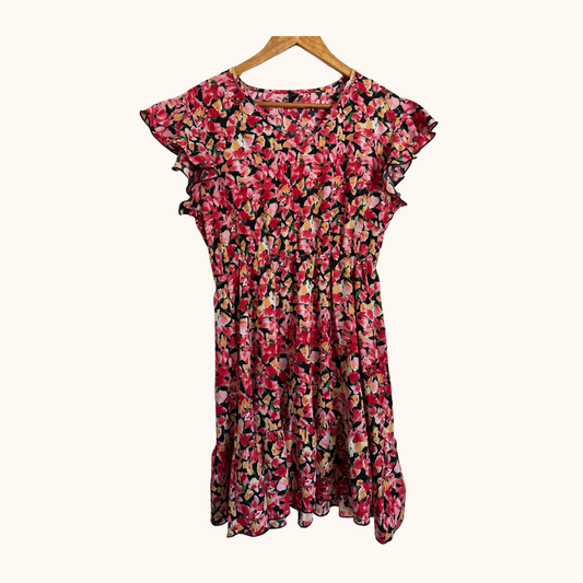 Shein Boho Ruffle Hem Butterfly Sleeve Dress – Size M (AU 10–12)