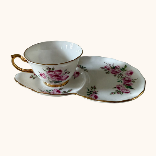 Hammersley & Co “Dresden Spray” Tea Cup & Snack Plate – Fine Bone China, Made in England