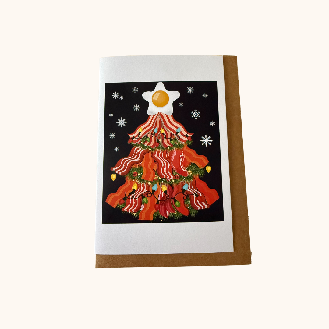 Bacon Christmas Tree Card