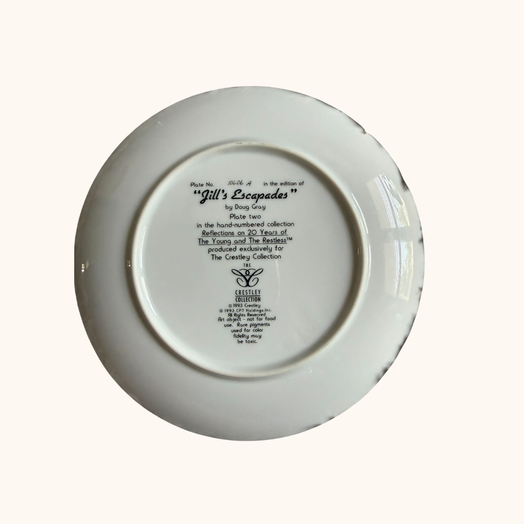 Jill’s Escapades Collector Plate – The Young and the Restless 20-Year Commemorative (1993)
