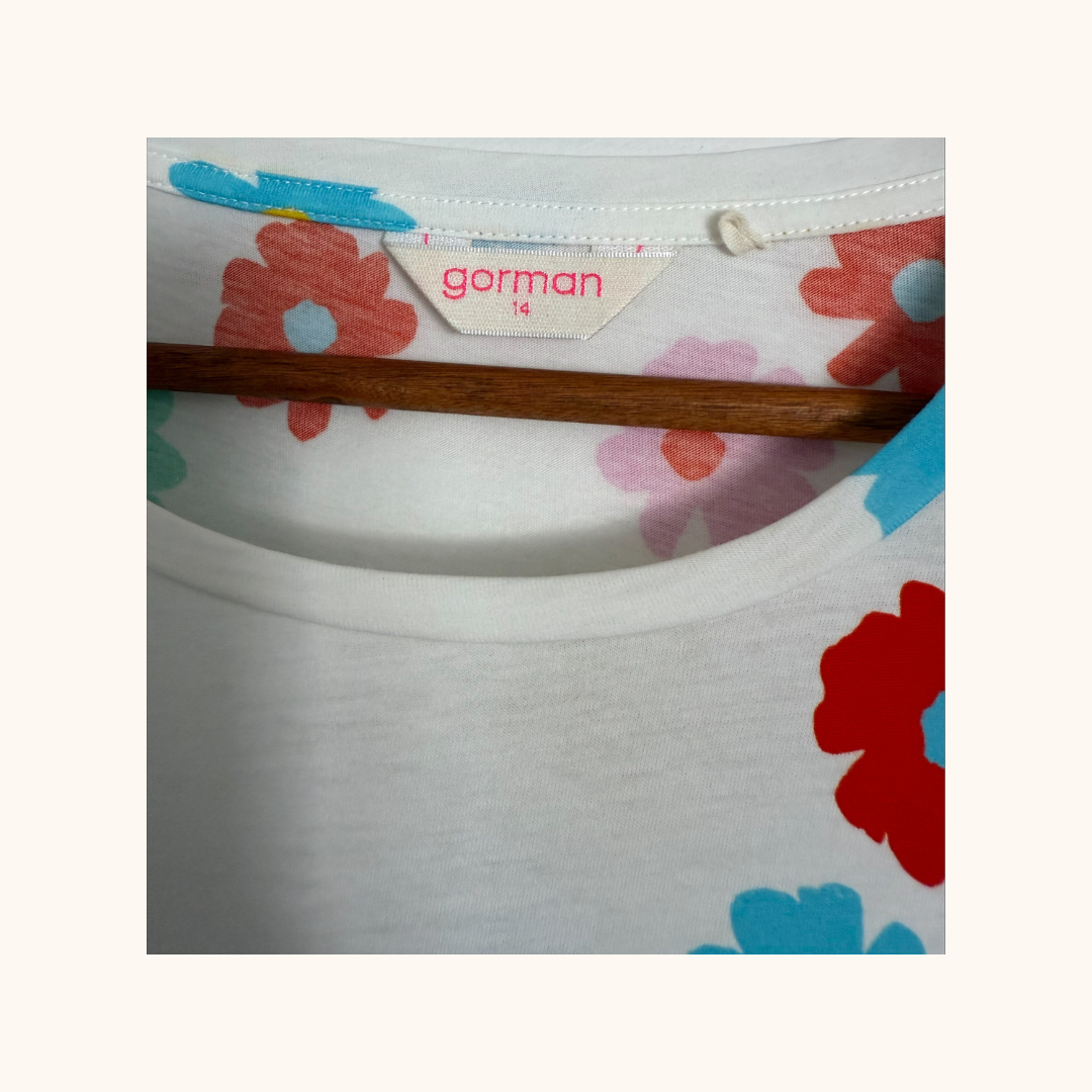 Gorman “Petal Power” Organic Cotton Tee – Size 14 | Summer 22 | Worn Once