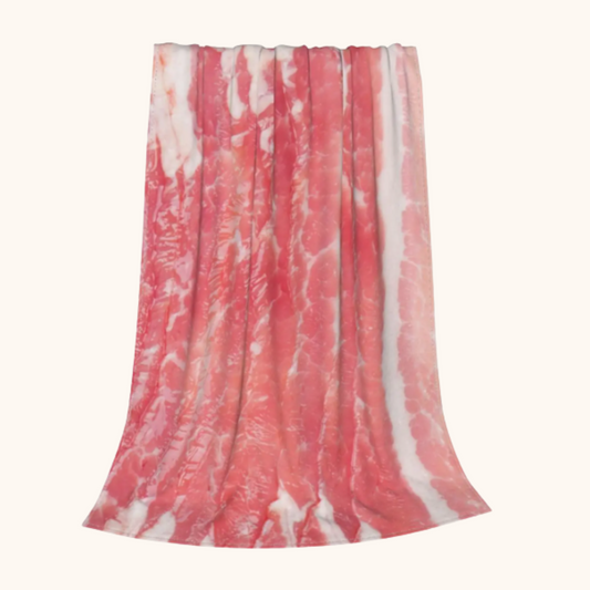 Bacon Texture Flannel Throw Blankets Funny