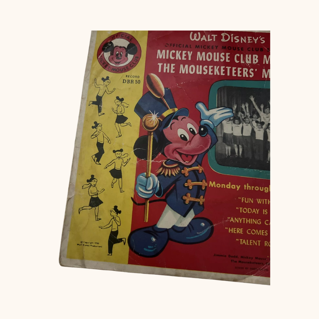 1955 Walt Disney Mickey Mouse Club 45 RPM Record – The Mouseketeers’ March & More