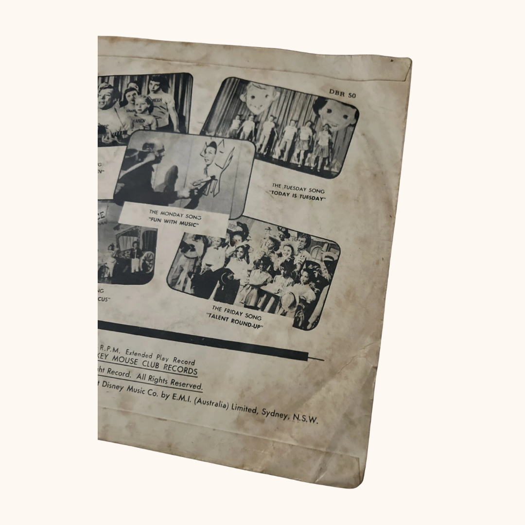 1955 Walt Disney Mickey Mouse Club 45 RPM Record – The Mouseketeers’ March & More