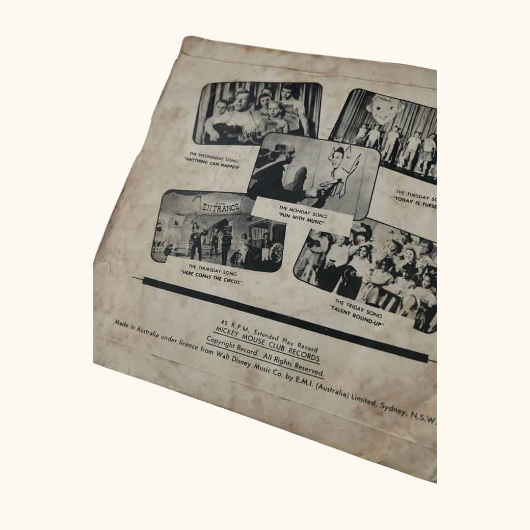1955 Walt Disney Mickey Mouse Club 45 RPM Record – The Mouseketeers’ March & More