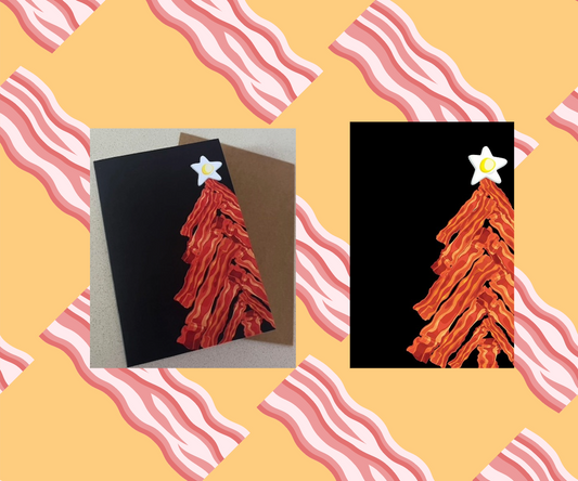 Bacon Christmas Tree Card